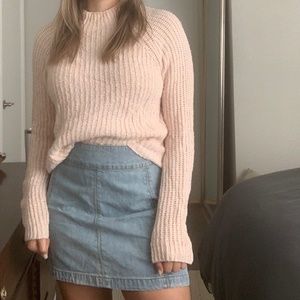 Light Pink Mock Neck Sweater